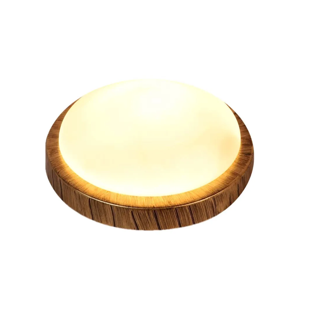 ROUND WOODEN FRAMED CEILING LIGHT