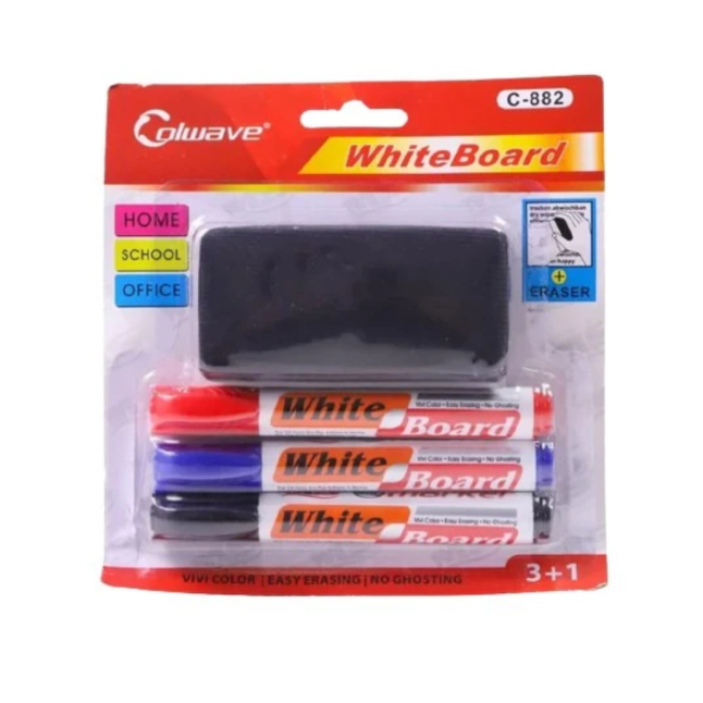 COLWAVE WHITEBOARD MARKERS CL-502 WITH DUSTER