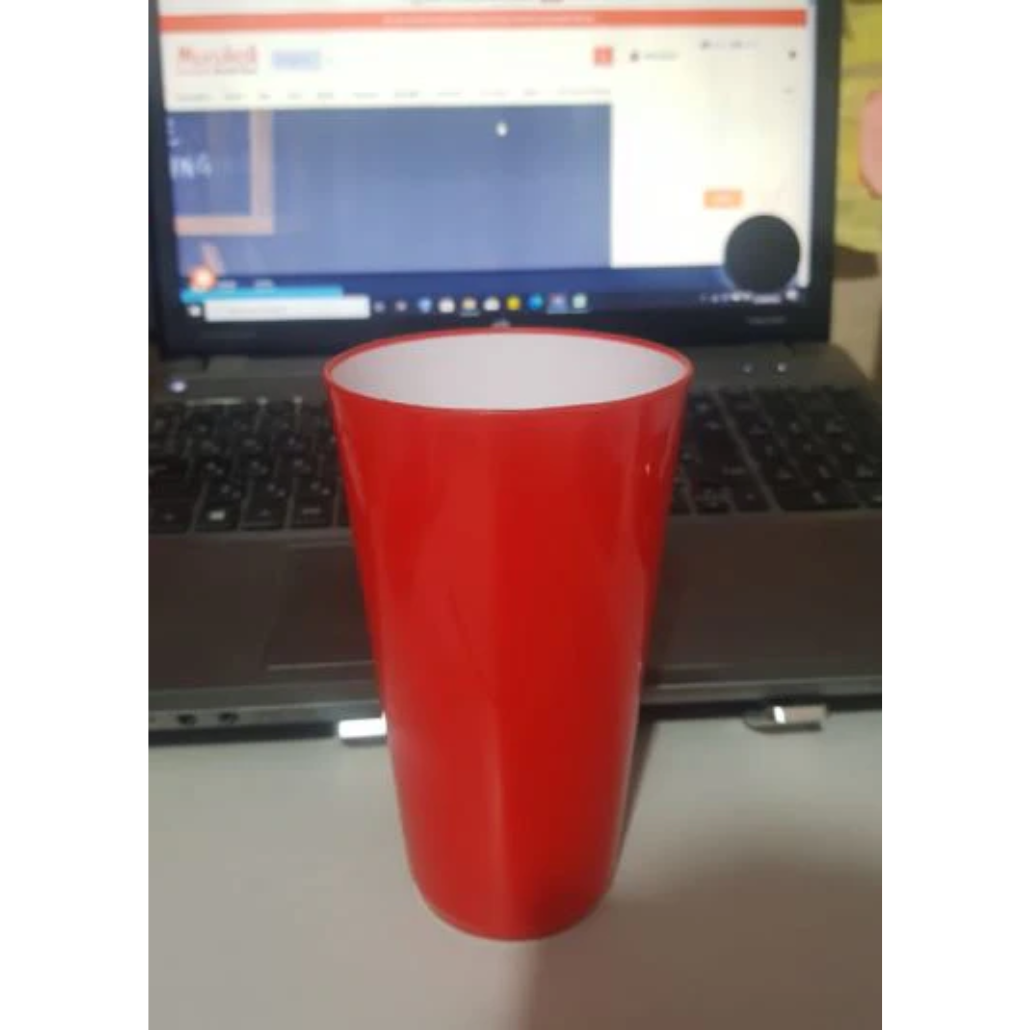 REUSABLE WATER/JUICE CUP COLOURED PLASTIC WITH WHITE COLOR INSIDE /PC