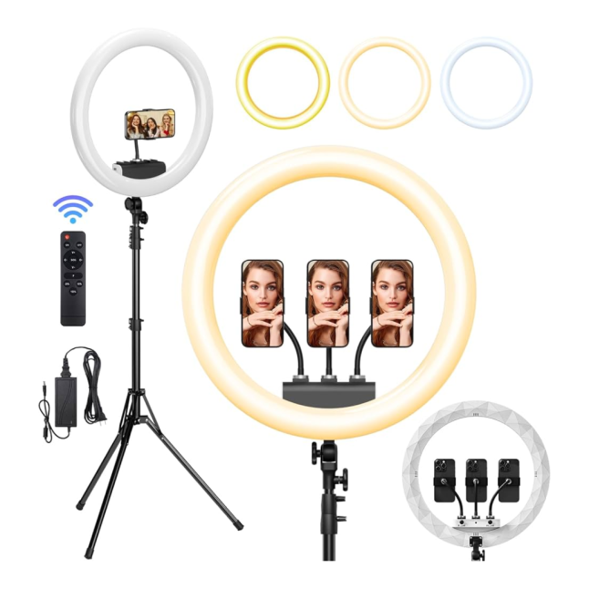 RING FULL LIGHT WITH SAND ADJUSTABLE COLOR TEMPERATURE