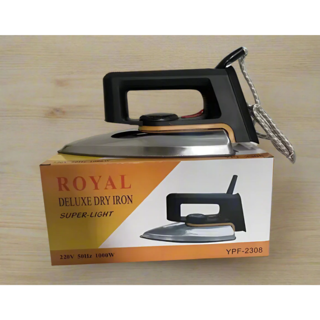 ROYAL DELUXE DRY IRON SUPER LIGHT 220V, 50HZ AND 10HZ
