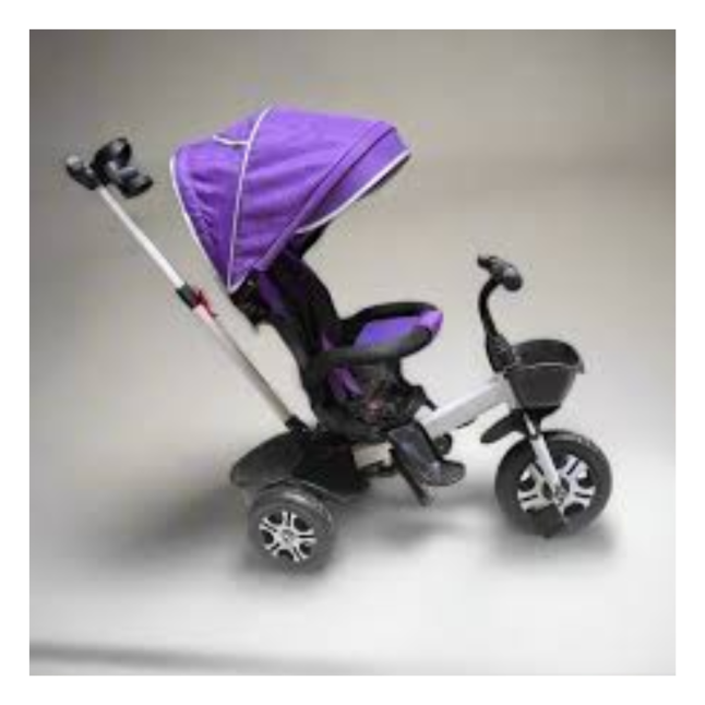 PURPLE CANOPY TRICYCLE WITH PARENT HANDLE