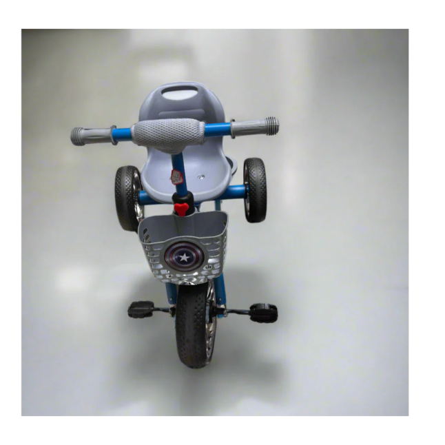 BLUE CAPTAIN AMERICA KIDS TRICYCLE WITH BASKET