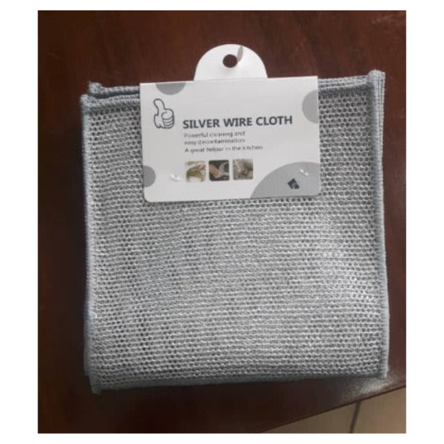 SILVER WIRE CLOTH USED BY WETTING THE CLOTH AND THEN SCRUBBING THE DESIRED SURFACE