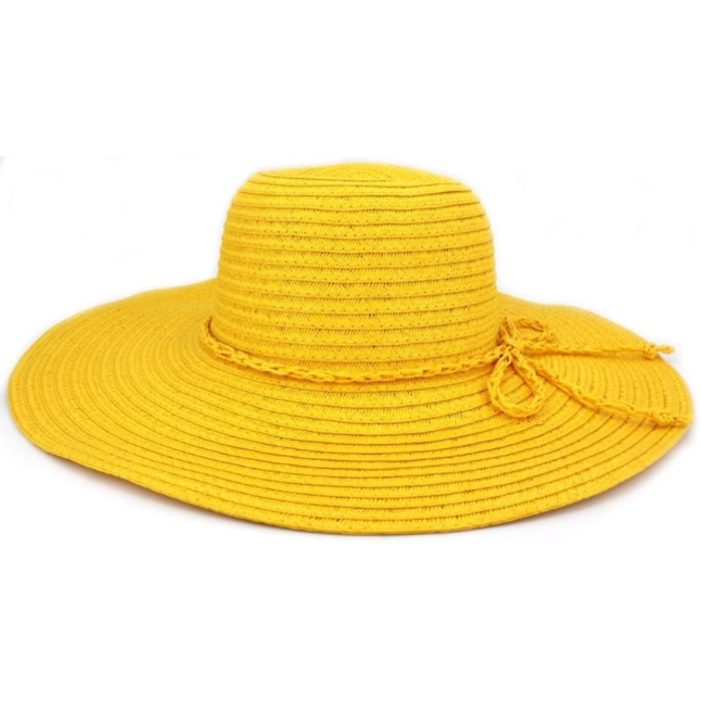 YELLOW WIDE BEAM STRAW HAT
