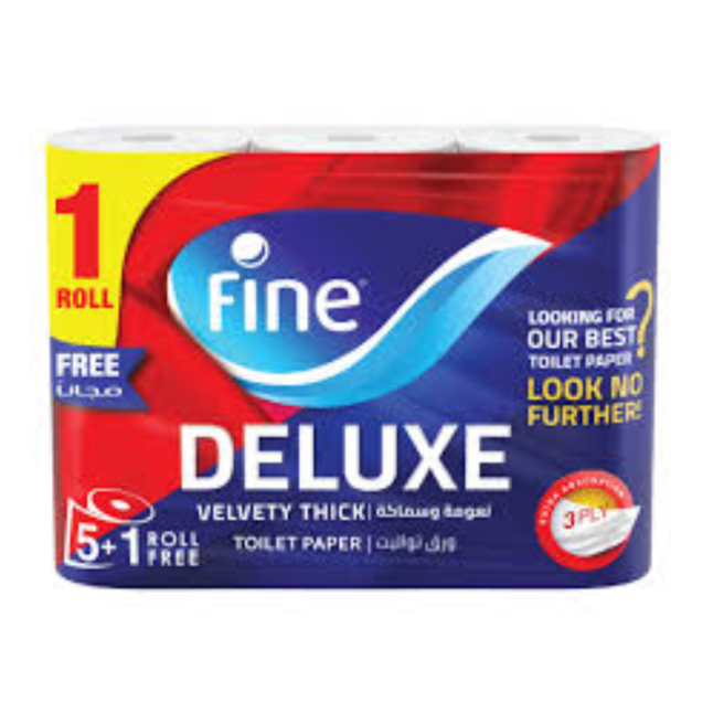 FINE DELUXE TOILET PAPER 6 ROLLS