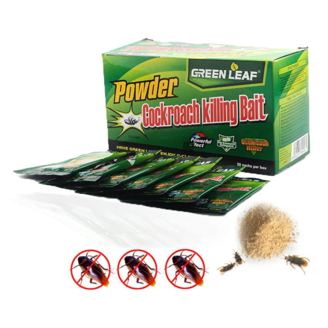 PACKS GREEN LEAF POWDER COCKROACH KILLER BAIT REPELLER