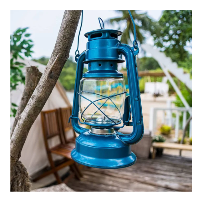 PETROLEUM ANTIQUE TABLE BLUE LAMP-SMALL