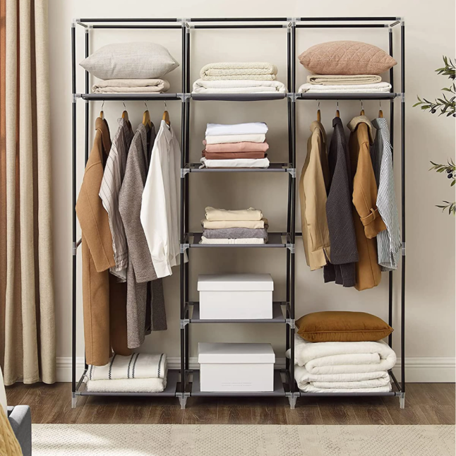 FOLDING WARDROBE CLOTH HANGING AND SHELVING CUPBOARD FOR HOME