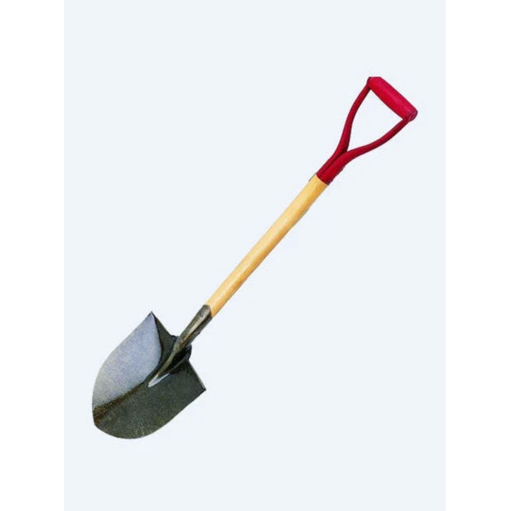 IRON SHOVEL WITH WOODEN HANDLE