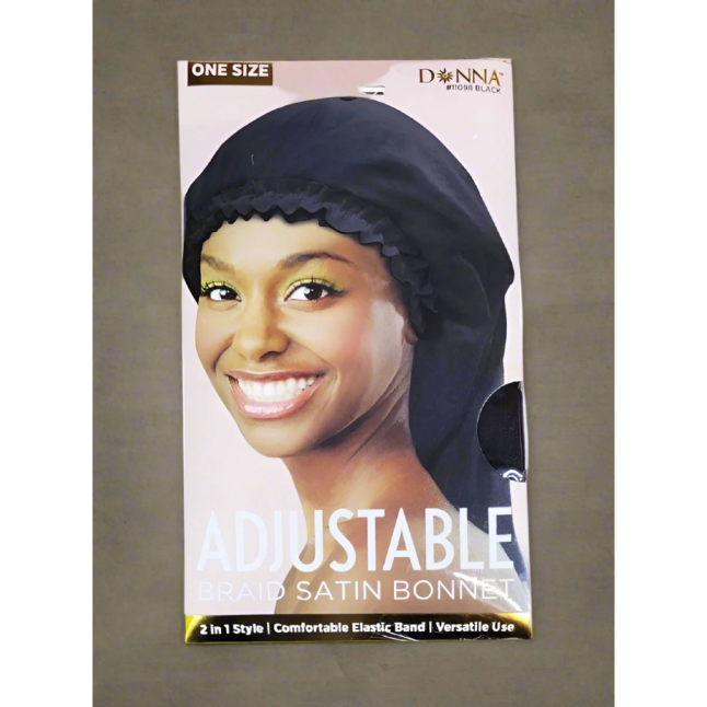 DONNA ADJUSTABLE BRAID SATIN BONNET