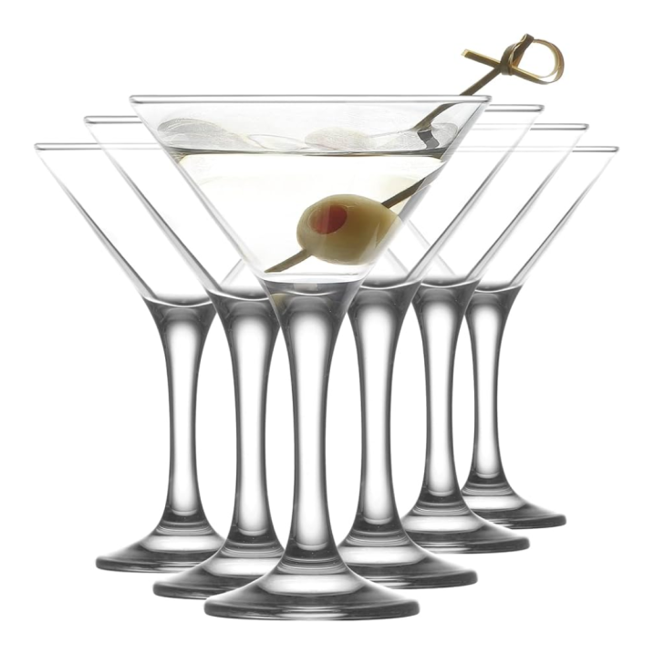 CLASSIC GLASS MARTINI COCKTAIL SET OF 6