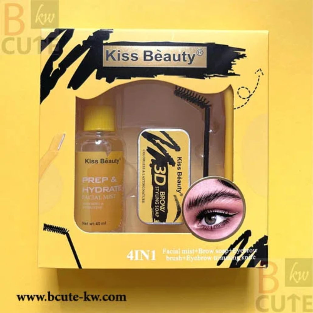 KISS BEUTY 4 IN 1 FACIAL BROW KIT WITH 3D BROW STYLING