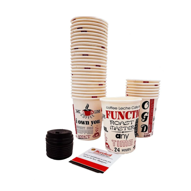 DISPOSABLE COFFEE CUPS WITH SMART LID/50PCS