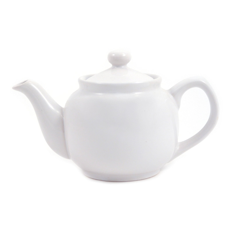 WHITE CERAMIC TEAPOT