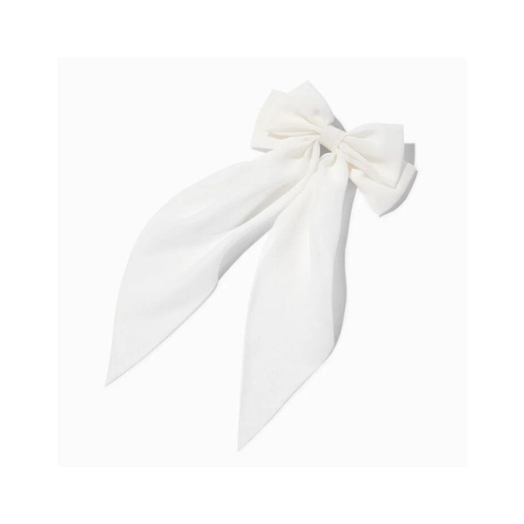 HAIR BOW CLIP WHITE