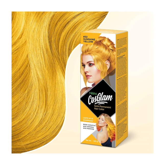 NISHA COSGLAM SEMI-PERMANENT HAIR COLOR SUNSHINE YELLOW