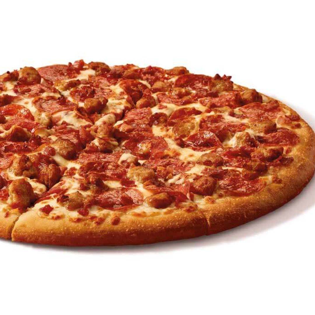 MEAT TREAT PIZZA MEDIUM
(Beef, Pepperoni, Cheese & Macon)