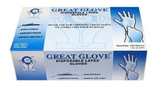 Latex examination gloves 100pieces