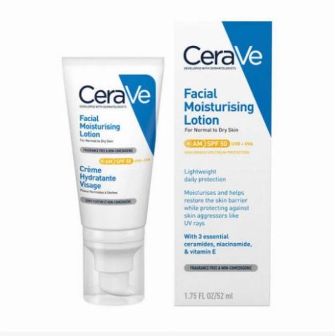 CeraVe moisturizer facial lotion SPF 50