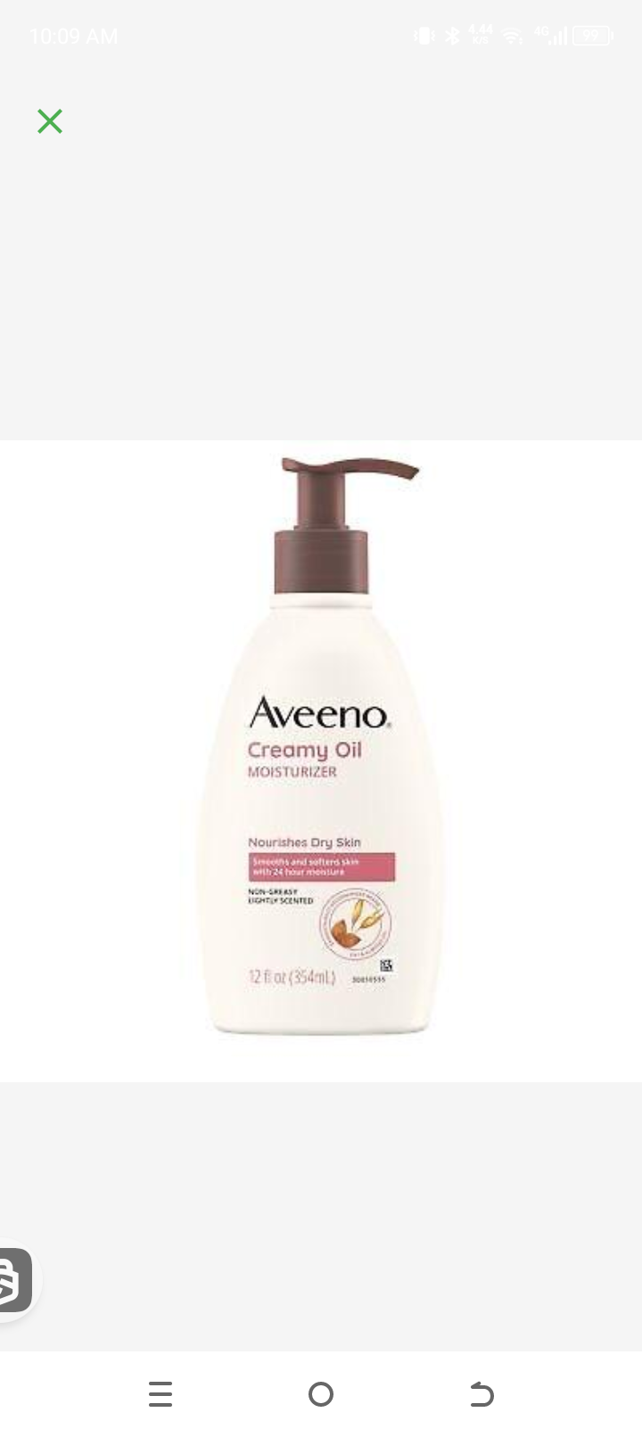Aveeno cream moisturizer oil