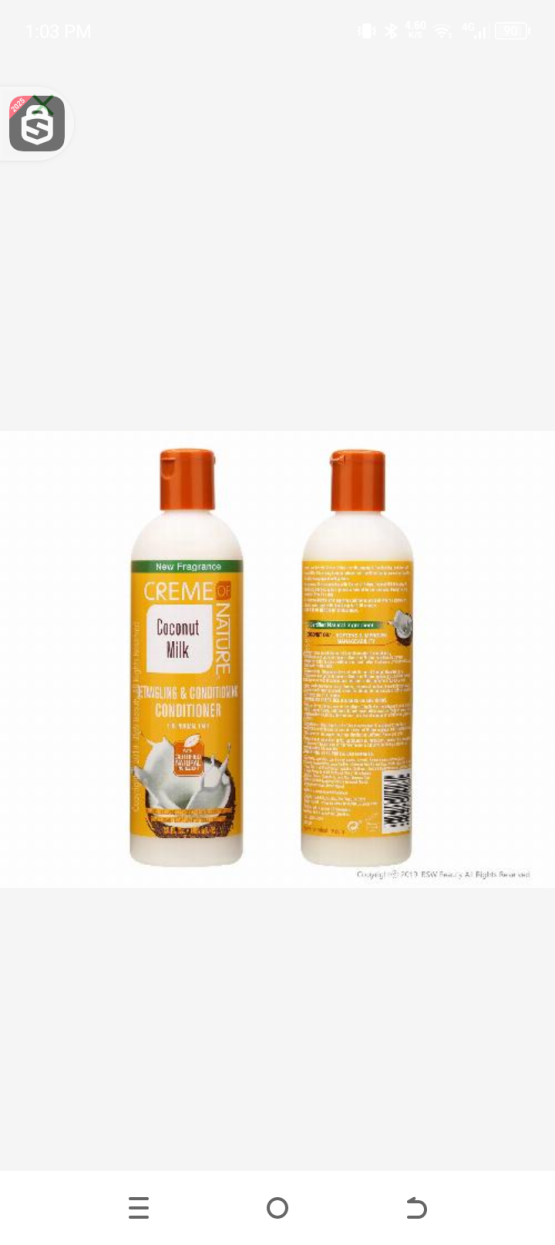 Creme of nature coconut milk conditioner