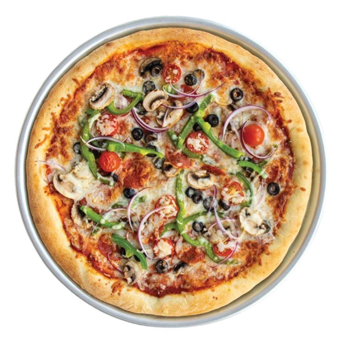 VEGGY SUPREME PIZZA MEDIUM
(Tomatoes, White Onions, Green Pepper, Mushrooms,Pinapple & Cheese)