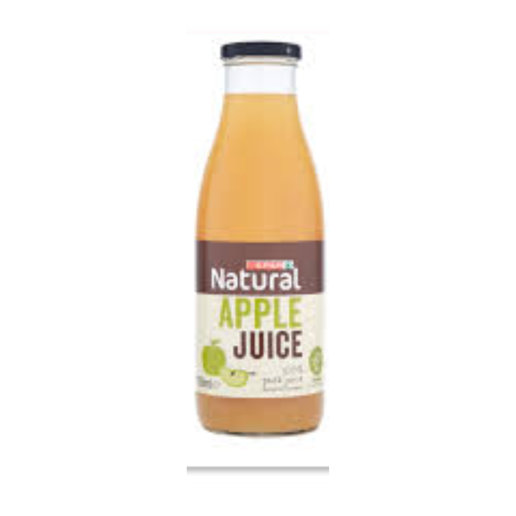 spar natural organic apple juice 750ml