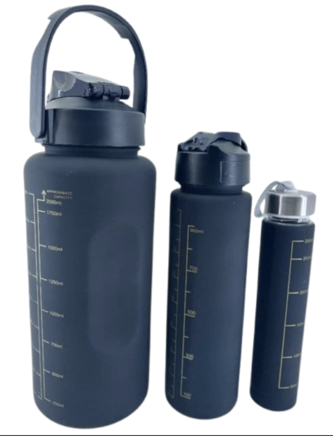 Black 3in1 Water bottle 2L