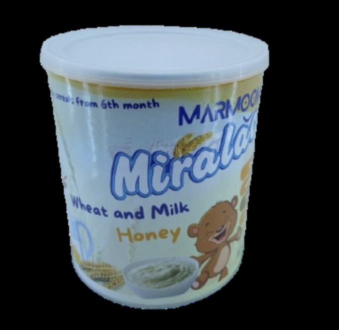 MarMom miralac wheat and Milk Honey baby cereal form 6months 400gr