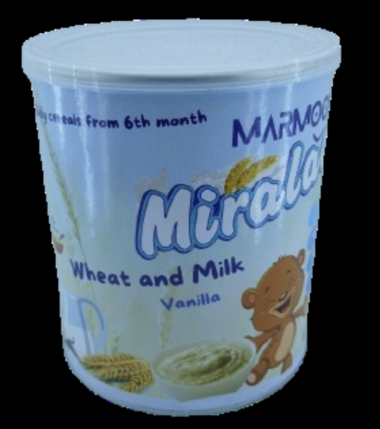 MarMom miralac wheat and Milk vanilla baby cereal form 6months 400gr