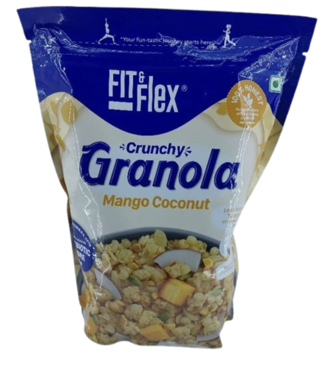 Fix& Flex crunchy granola mango coconut zero cholesterol 450gr