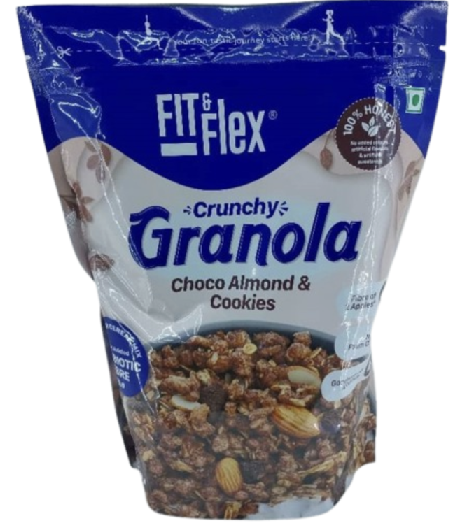 Fit& flex crunchy granola Choco Almond and cookie zero cholesterol 450gr