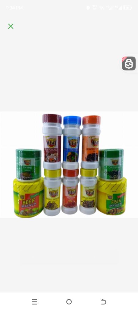 Tropical heat spices for Each.