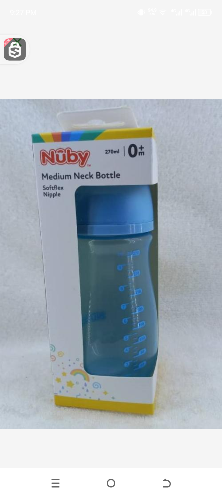 Nuby medium neck bottle bibellon 270ml