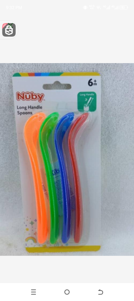 Nuby long handle spoon 6m 4pcs