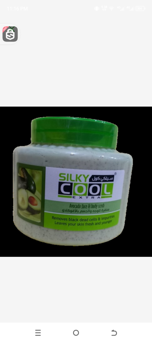 Silk cool extra Avocado face and body scrub 500ml