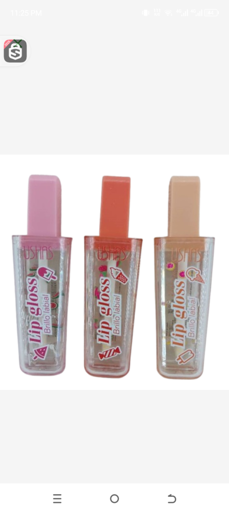 Usha lip gloss brillo label