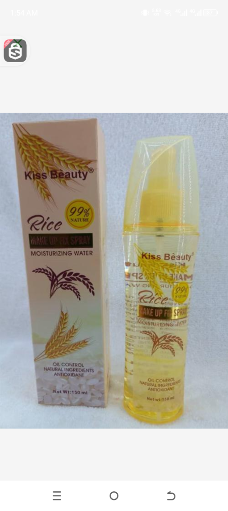 Kiss beauty 99%natural rice makeup fix spray 150ml