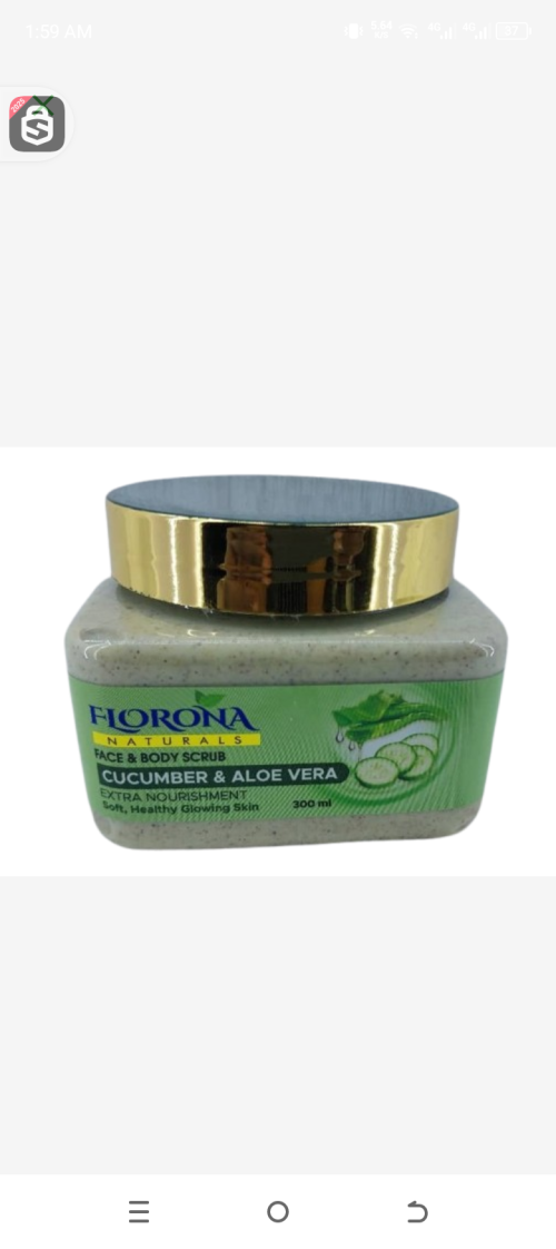 Florona natural face and body scrub cucumber and alovera
