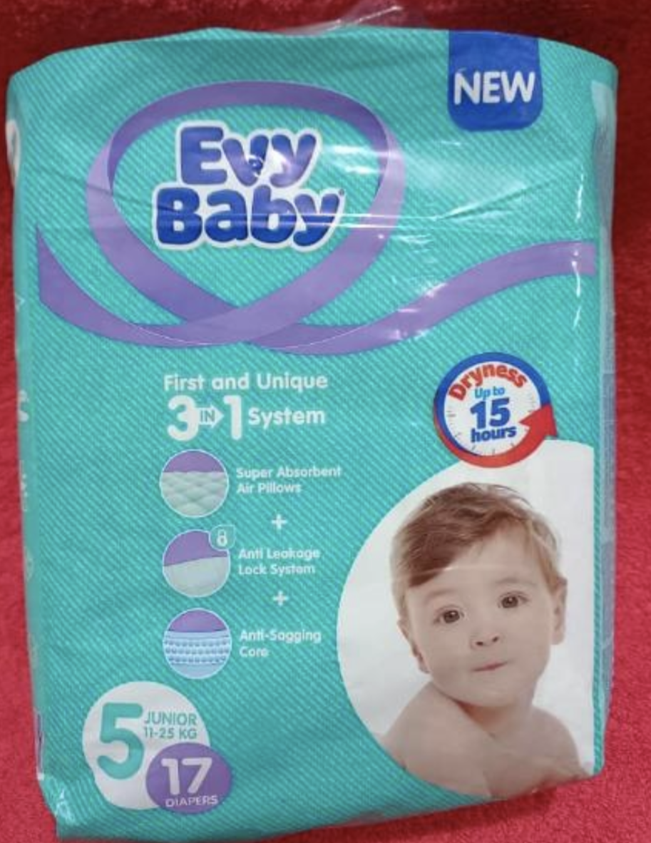 Evy Baby Diapers N5 (11-25kg) 17pcs