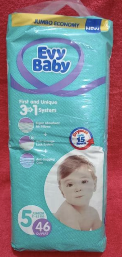 Evy Baby Diapers N5 (11-25kg) 46pcs
