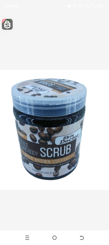Skin doctor face and body scrub with brown coffee 1000ml