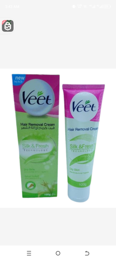 Veet hair removal cream silk and fresh technology dry skin shea butter
