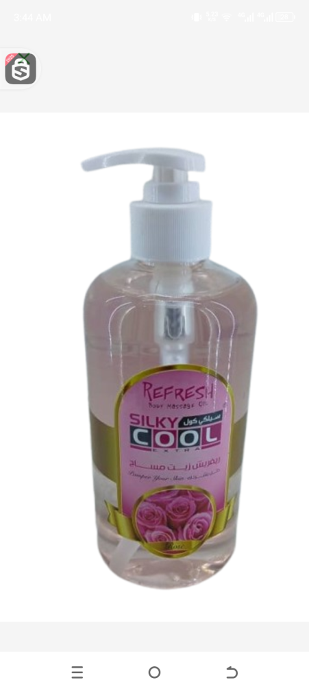 Silky cool extra body massage oil rose 500ml