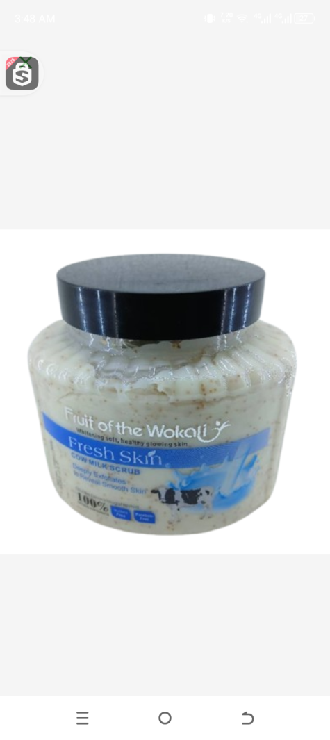 Fruit of the wokali fresh skin cow milk scrub 100% natural 500gr