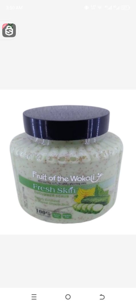 Fruit of the wokali fresh skin cucumber scrub 100% natural