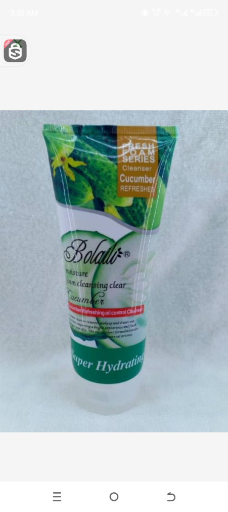Bolaili moisturizer foam cleansing clear cucumber