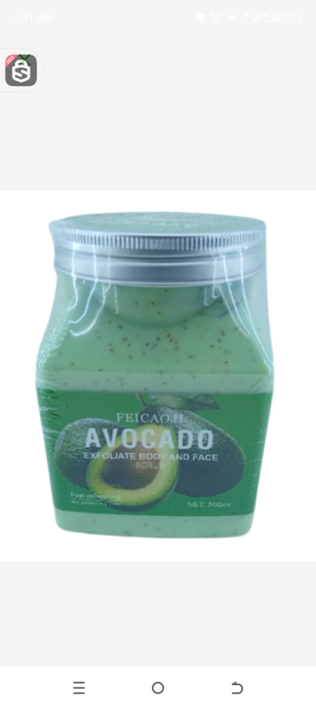 Avocado exfoliate body and face scrub  500ml