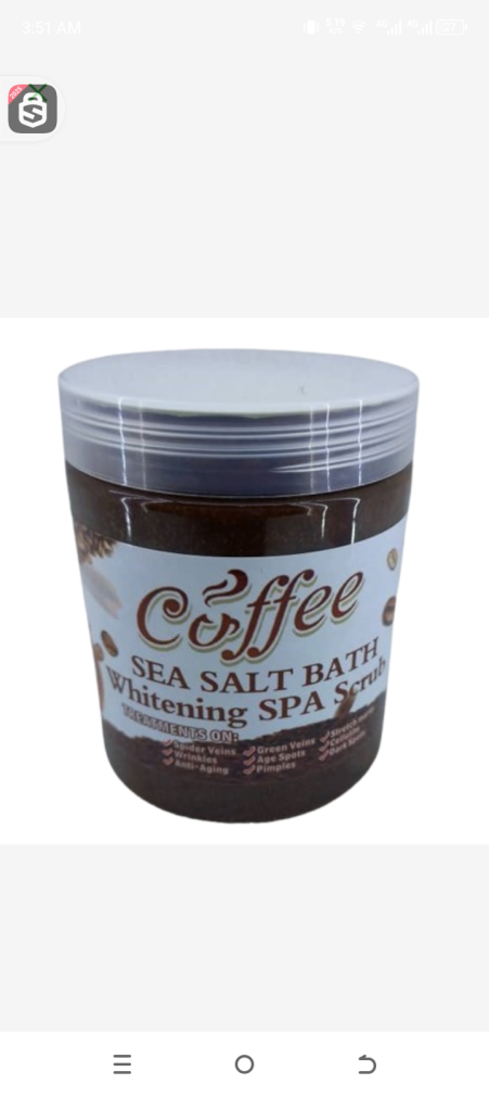 Coffee sea salt bath whitening spa scrub 350g